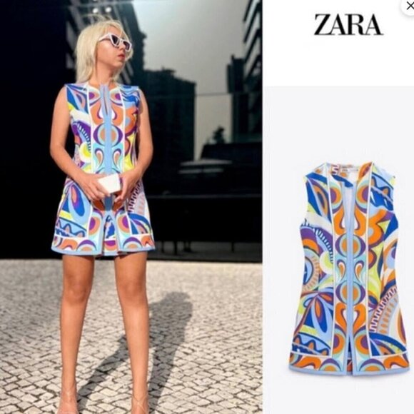 NWT Zara Limited Edition Pucci Style Printed Dress Size XSmall Bloggers Favorit - Picture 3 of 12